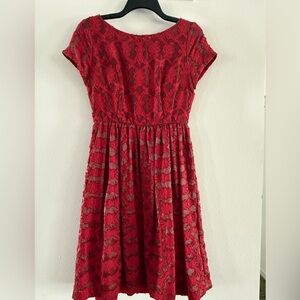 Moulinette Soeurs Red Lace Dress